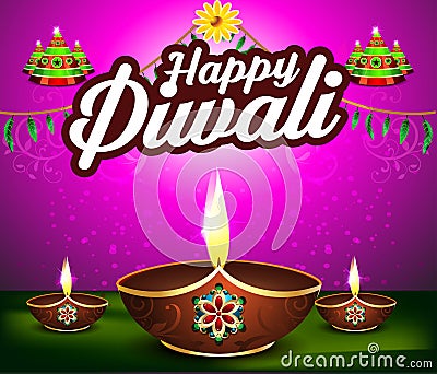 Abstract happy diwali background with cracker Cartoon Illustration