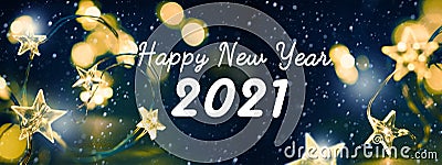 Art Abstract 2021 Happy New Year banner or greeting card background Stock Photo