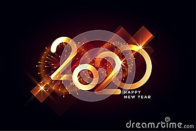 Abstract 2020 happy new year shiny background design Vector Illustration