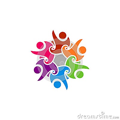 Abstract happy people logo. Stock Photo