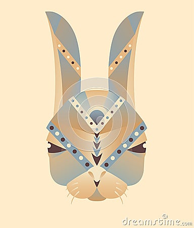 The abstract head of rabbit geometry vector illustration Vector Illustration