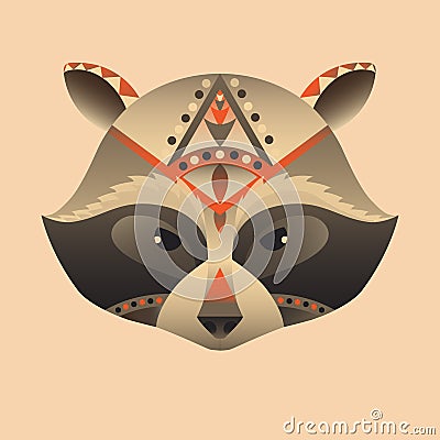 The abstract head of raccoon vector illustration Vector Illustration