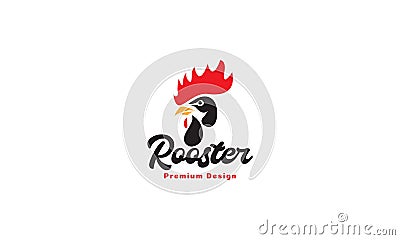 Abstract head rooster modern logo vector icon illustration design Vector Illustration