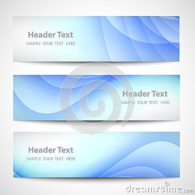 Abstract header blue wave white vector design Vector Illustration