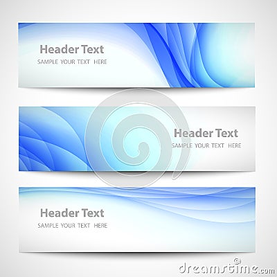 Abstract header blue wave white vector design Vector Illustration