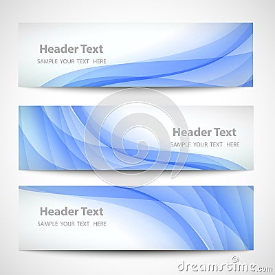 Abstract header blue wave white vector design Vector Illustration