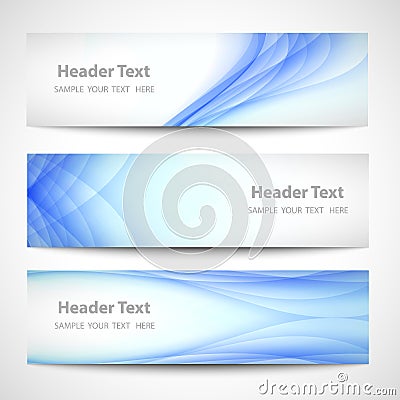 Abstract header blue wave white vector design Vector Illustration