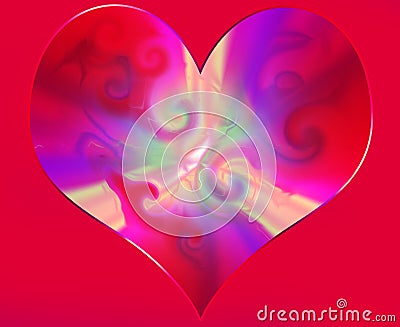 A shiny abstract valentine heart. Stock Photo