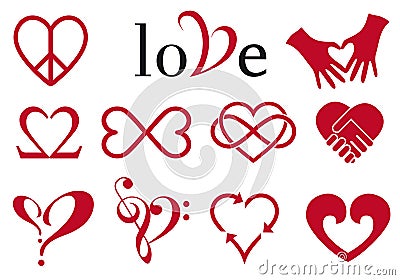 Abstract heart designs, vector set Vector Illustration