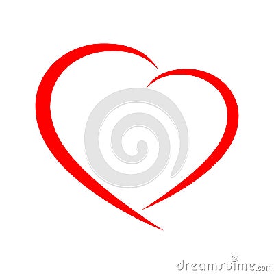 Abstract heart icon. Vector illustration. Cartoon Illustration