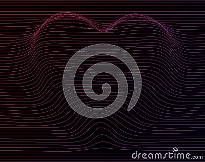 Abstract heart line distortion gradient color vector Vector Illustration