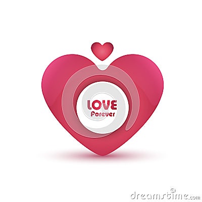 Abstract Heart Love 3D illustrations Vector Illustration