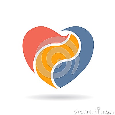 Abstract Heart in Three Parts Illustration Stock Photo