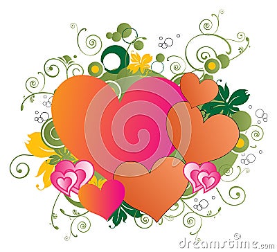 Abstract Hearts Background Vector Illustration