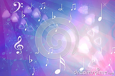 Abstract With Hearts and Musical Notes Stock Photo