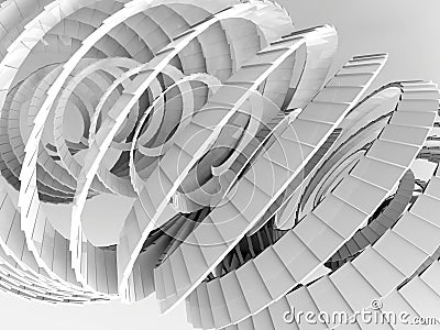 Abstract Helix - 3D Image Spiral Framework isolated on White Background Stock Photo