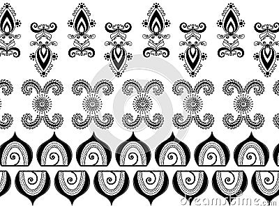 Abstract henna borders Vector Illustration