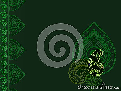 Abstract henna paisley-peacock background Vector Illustration