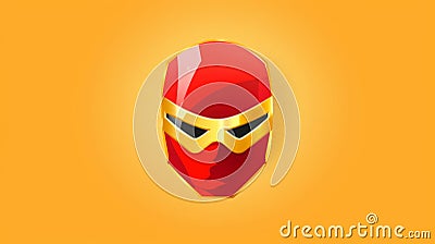 An Abstract Hero Mask with an Energetic Background Glows with Courage Stock Photo