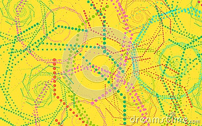 Abstract swirl dotted hexagon shaped Vector Illustration