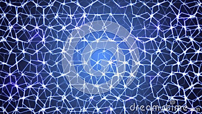 Abstract hexagon background. Hexagonal pattern on blue backdrop. Futuristic print or wallpaper Cartoon Illustration