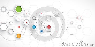 Abstract hexagon background. Technology polygonal design. Vector Illustration