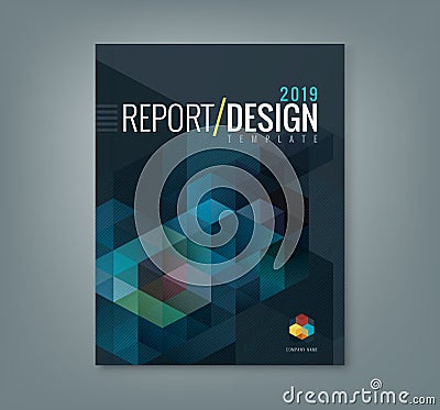 Abstract hexagon cube pattern background design for corporate business annual report book cover Vector Illustration