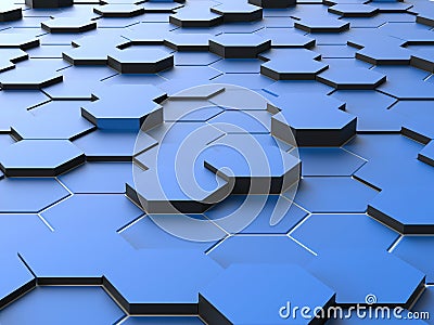 Abstract Hexagon Digital Blue Stock Photo