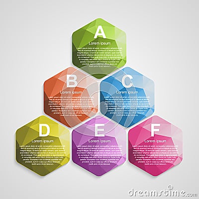 Abstract hexagon infographics template. Vector Illustration