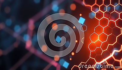 Abstract hexagon pattern, technology design texture, Stock Photo, Generative AI Stock Photo