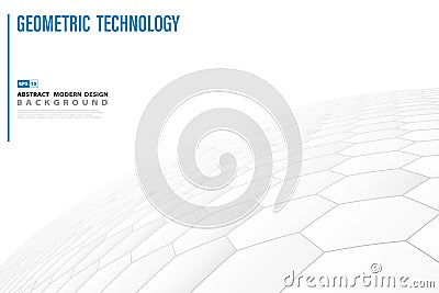 Abstract hexagon pattern technology white design background. illustration vector eps10 Vector Illustration