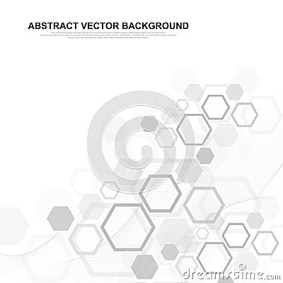 Abstract hexagonal background. Futuristic technology background in science style. Graphic hex background for your design Vector Illustration