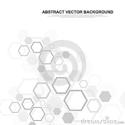 Abstract hexagonal background. Futuristic technology background in science style. Graphic hex background for your design Vector Illustration