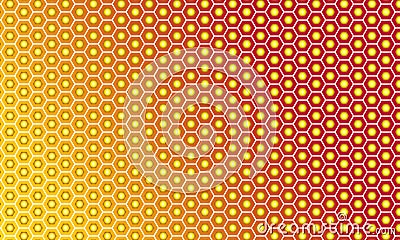 Abstract hexagonal honeycomb background with orange gradient colour. Vector Illustration