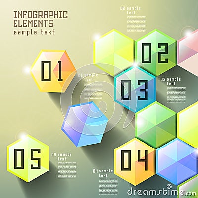 Abstract hexagonal infographics Vector Illustration