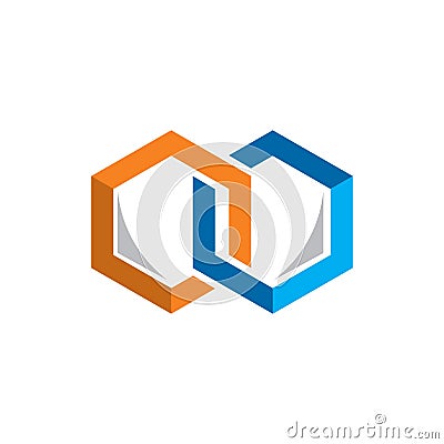 Abstract hexagonal logo , geometri logo vector Stock Photo