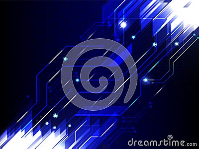 Abstract hi-tech blue color technological background. Vector Illustration