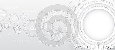 Abstract hi tech communication for presentation or banner. Sci-fi gray background with various technology elements. Science Vector Illustration
