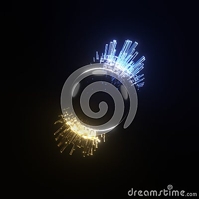 Abstract Hi-tech Futuristic Disco ball. Modern cyber techno disco ball Stock Photo