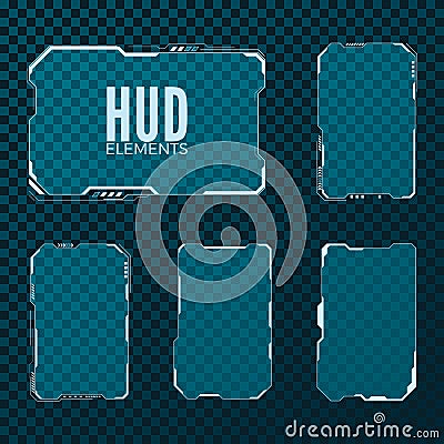 Abstract hi tech sci fi futuristic template design layout. HUD element set. Vector illustration Vector Illustration