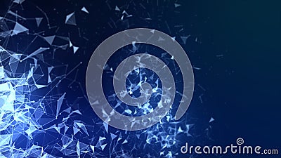 Abstract high technology concept. low poly background, lines and dots data connection, Polygon shape pattern on dark blue Stock Photo