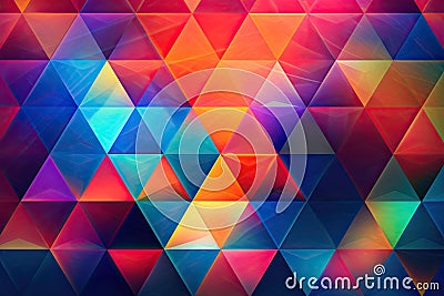 Abstract hipsters seamless pattern with bright colored rhombus. Geometric background rainbow color Cartoon Illustration