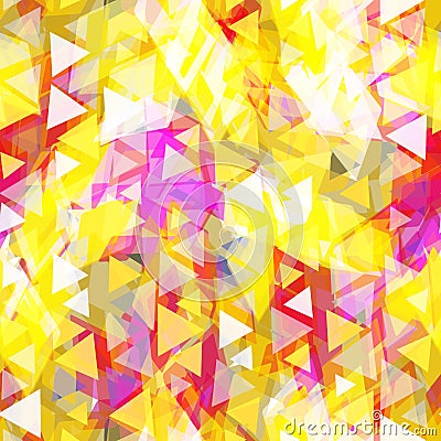 Abstract hipsters seamless pattern with bright colored rhombus. Geometric background for site, blog, fabric yellow purple pink col Vector Illustration