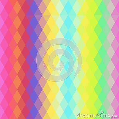 Abstract hipsters seamless pattern with bright colored rhombus. Geometric background. Vector Vector Illustration