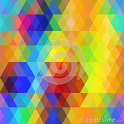 Abstract hipsters seamless pattern with bright rainbow color rhombus. Geometric background. Vector Vector Illustration