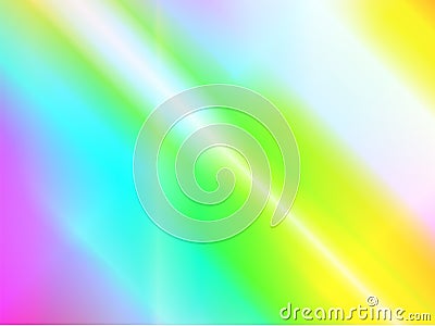 Abstract holographic background with rainbow beams of light from prism dispersion effect Vector Illustration