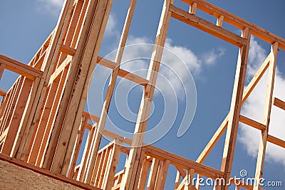 Abstract Home Construction Site Stock Photo