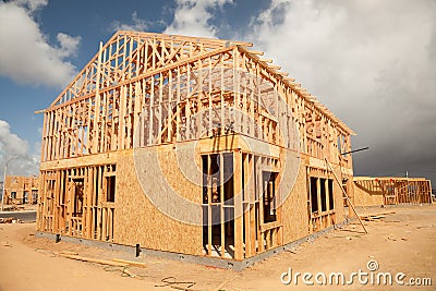 Abstract Home Construction Site Stock Photo