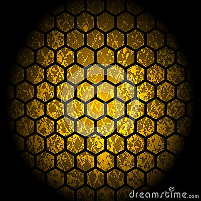 Abstract honey comb pattern design with grunge effect Vector Illustration