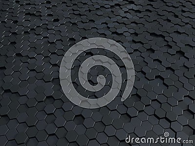 Polygonal abstract pattern in black Stock Photo